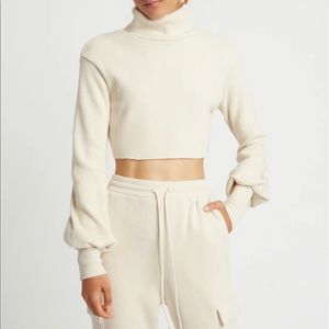 Choosy Cropped Turtleneck Sweater + Bold Sleeves